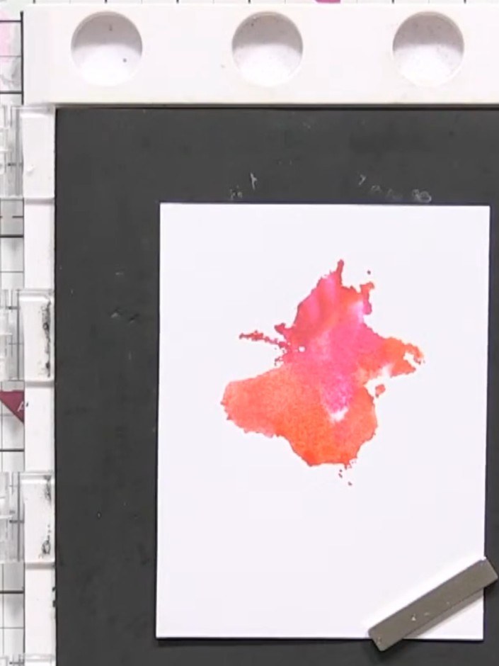 Step 4: Lift the stamp away from the card stock and allow the watercolour ink to absorb naturally. Alternatively, use 