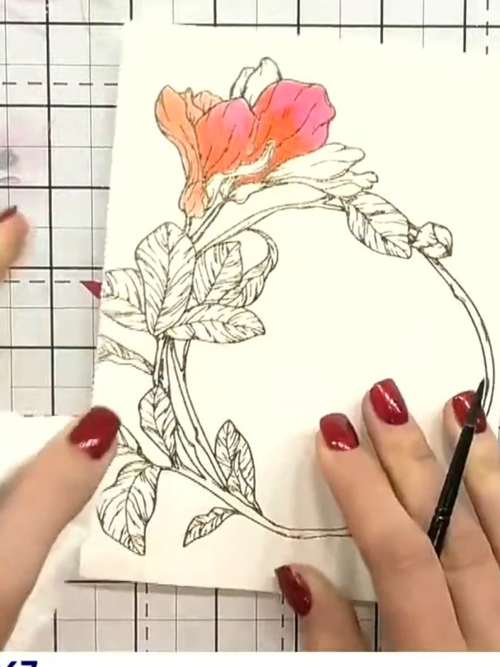 Aquarell-Blumenkarte aus dem Hot-Foil-Block - the finished project