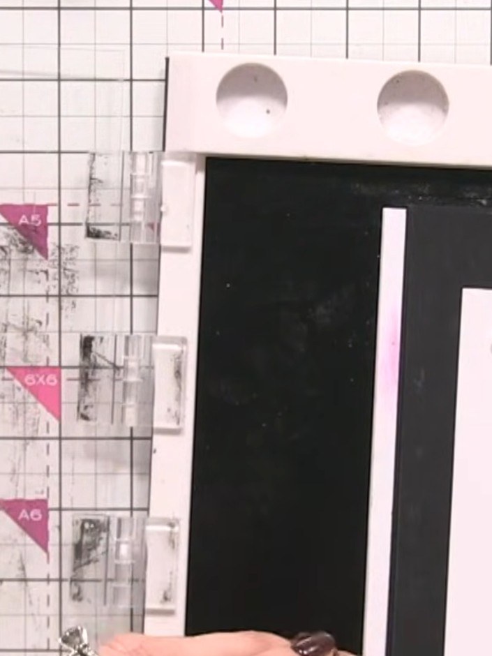 Step 2: Stamp the lady outline image onto your white card panel using black ink, positioning her towards the upper por