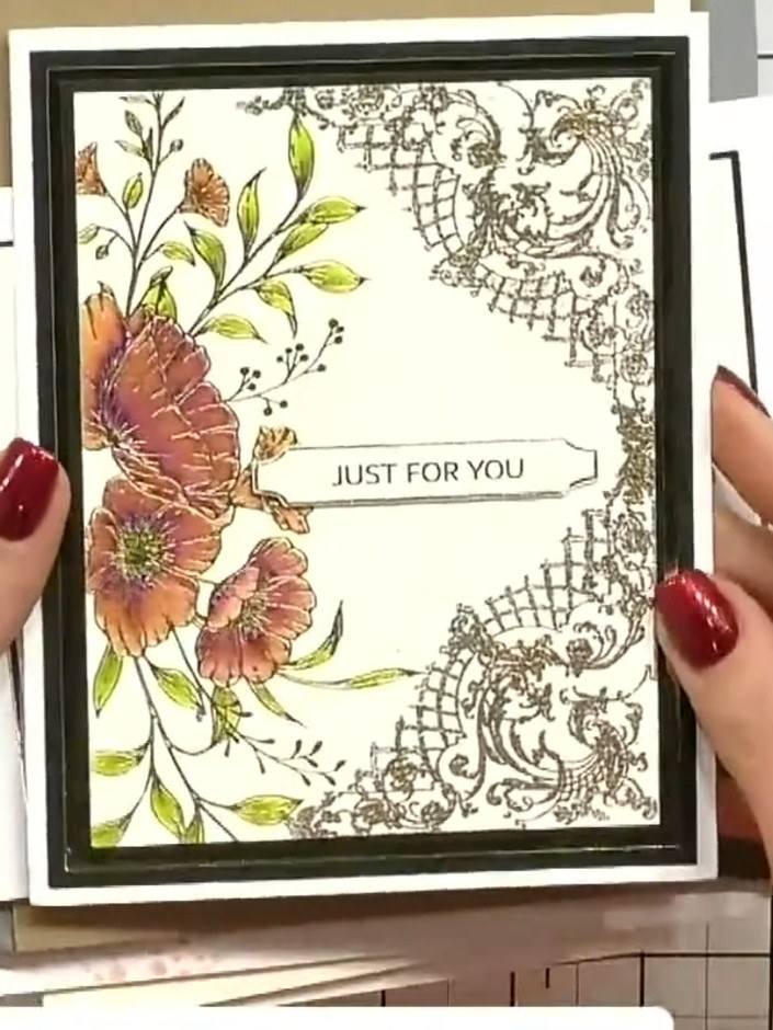 Schnelle Karte mit vorgemaltem Aquarell-Motiv und Spruch-Sticker - the finished project