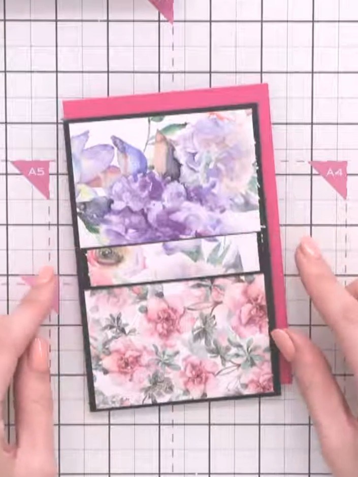 Step 7: Add any additional paper pieces or offcuts from your floral paper to complete your design. Layer different pat
