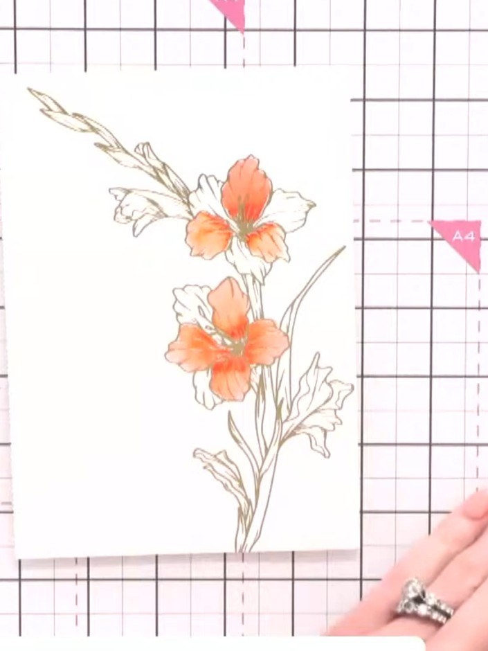Einfaches Aquarell-Blumenmotiv mit Pinselstiften - the finished project