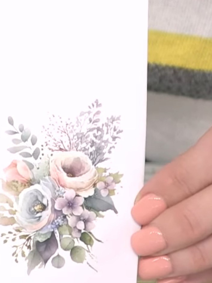 Step 5: Rub firmly over the transfer using a scratching motion to ensure the floral image transfers completely onto th