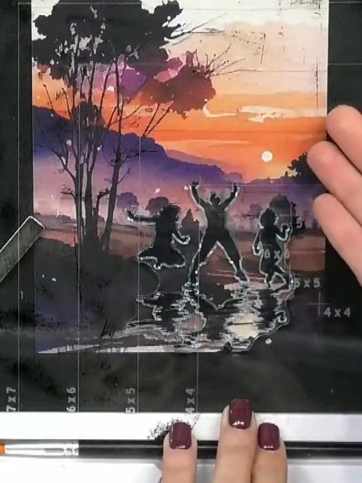 Step 3: Ink up the stamp with black ink, pressing firmly to ensure the top portion is solid and the base shows the jad