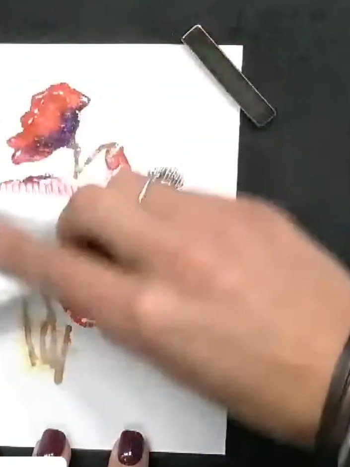 Step 7: Apply sticky ink to the solid portion of the stamp using the anti-static bag. Ink up the stamp thoroughly, ens