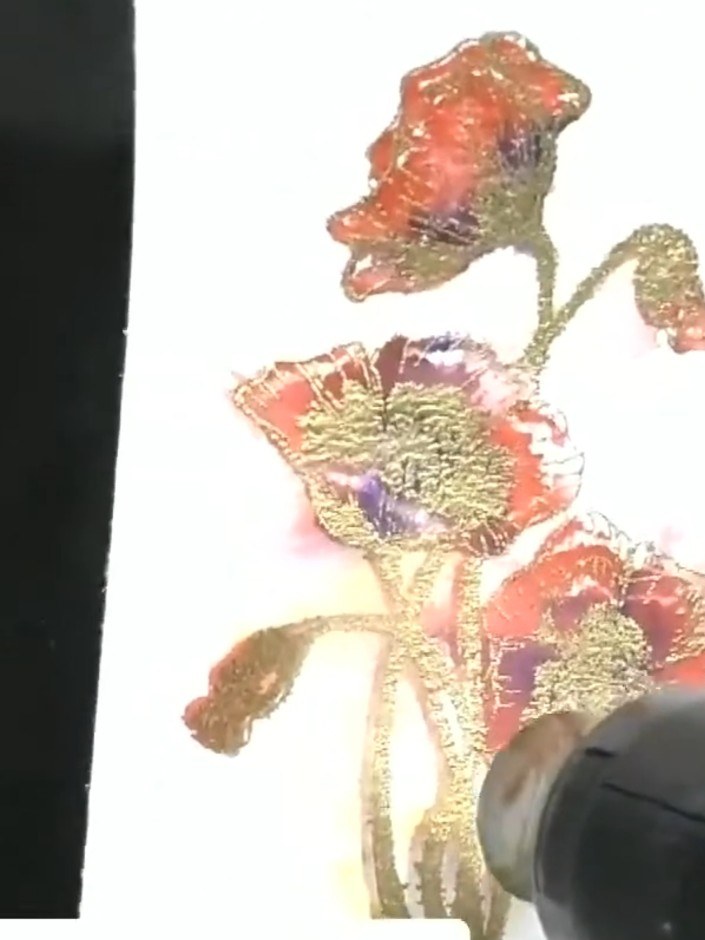Mohnblumen-Karte in Aquarelloptik mit Embossing - the finished project