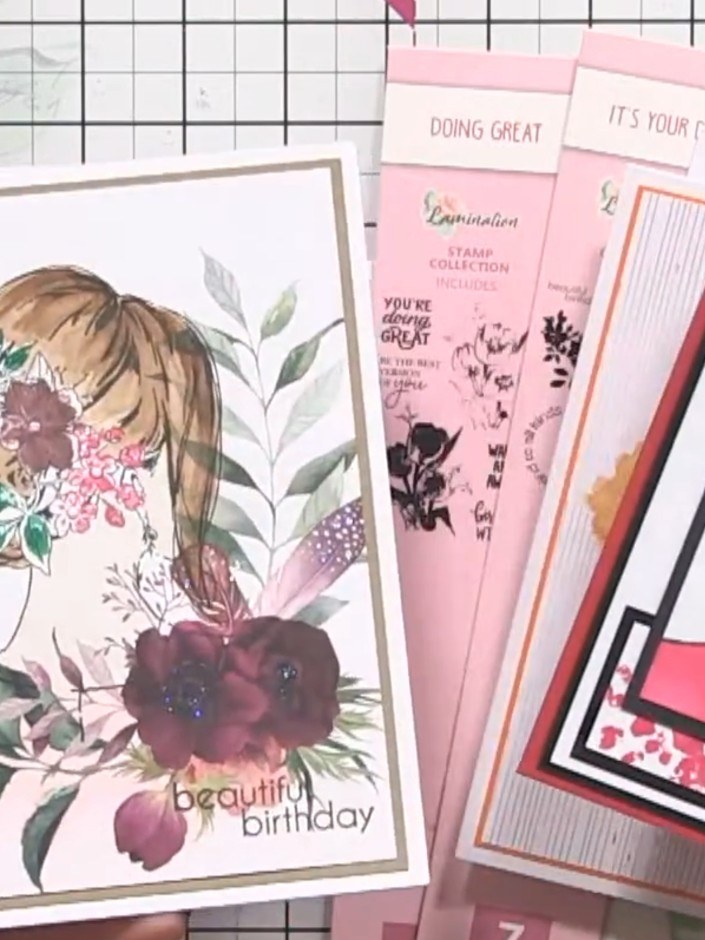 Karte mit Laminierstempel in Aquarelloptik mit Tulpen - the finished project