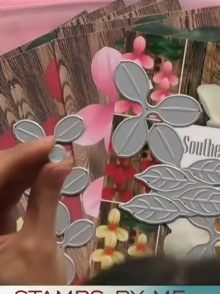 Step 1: Select a sheet from the pre-printed shaded flower card stock in your chosen colour from the Southern Magnolia 