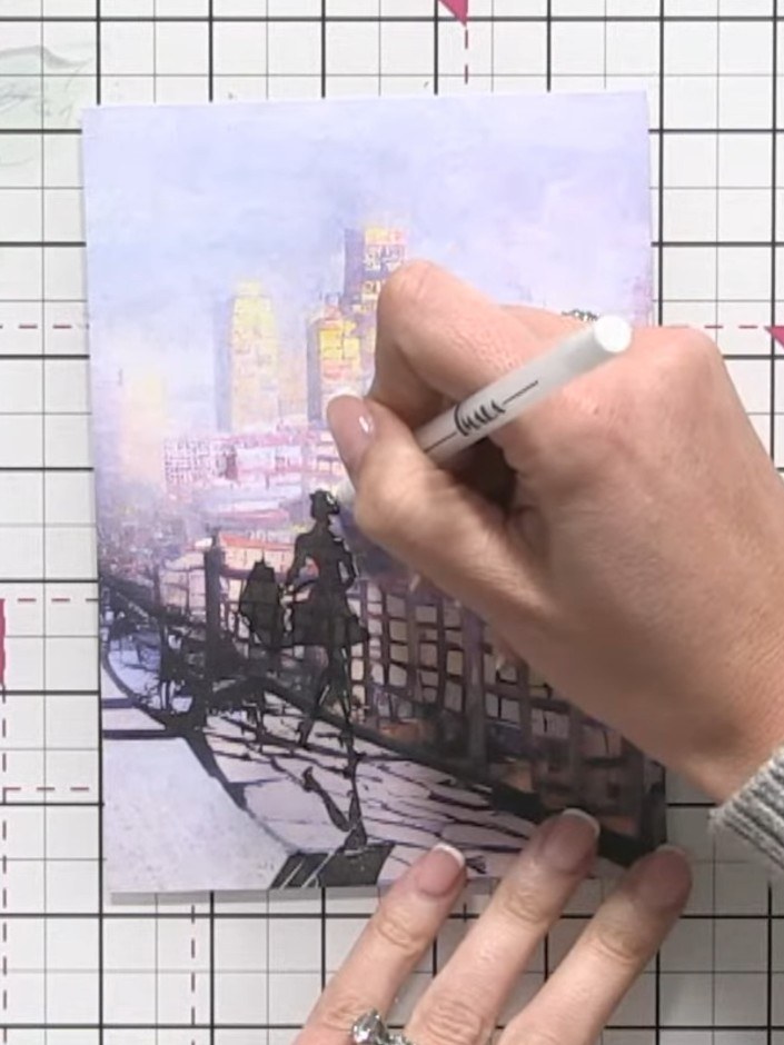Step 8: Using a white pen or marker, add highlights along the base of the reflection where it meets the bottom edge of