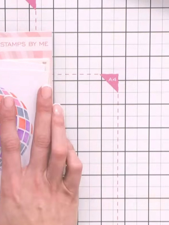 Step 2: Line up the stencil using the heart registration guides. Apply your chosen ink colour through the first number