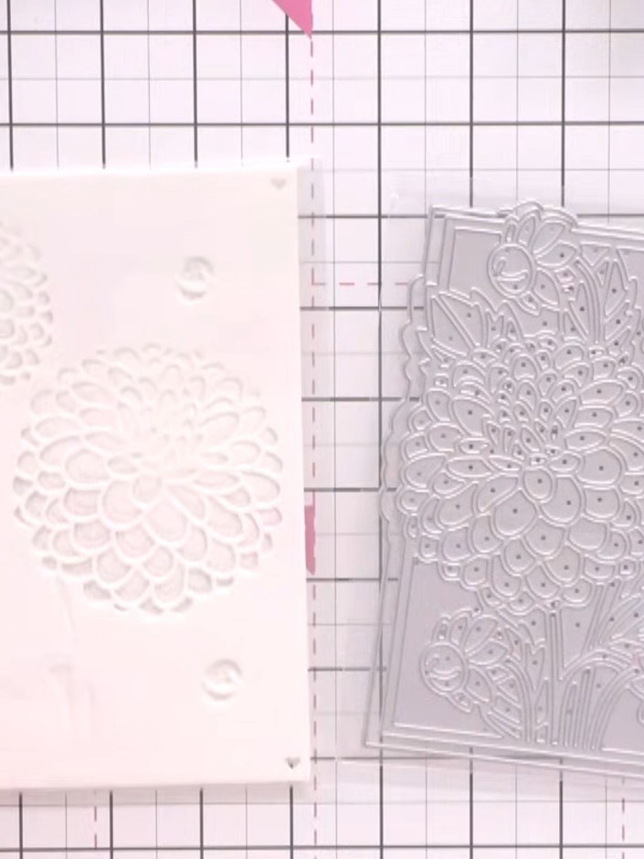 Step 1: Lay out your five layering stencils in numerical order on your work surface. The stencils feature a floral des