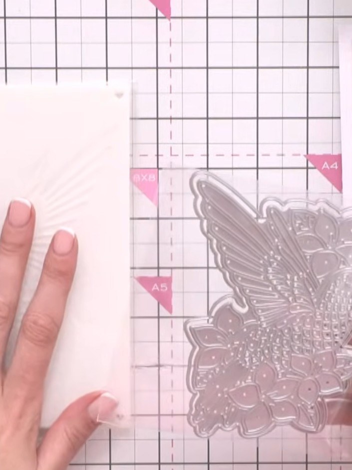 Step 1: Gather the Set Me Free layering stencil and die set. Select your ink colours for creating the hummingbird desi