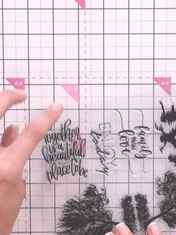 Step 2: Select your ink colours for stamping. Use black or a dark colour for the top silhouette stamps showing the fig