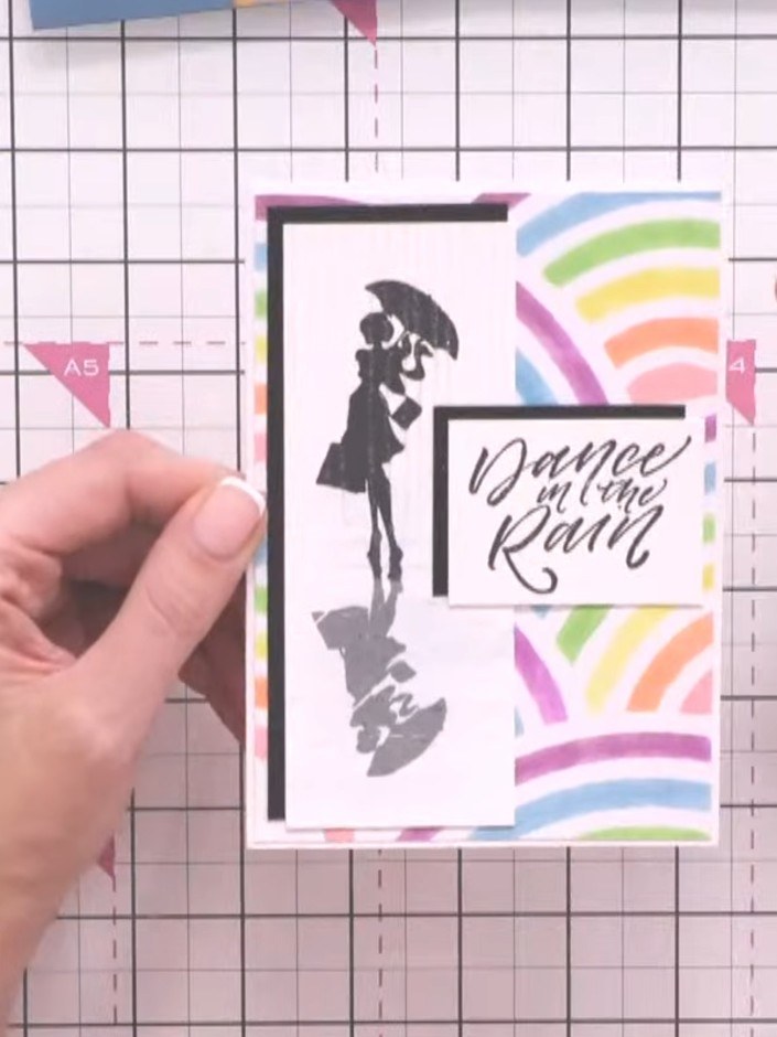 Step 5: Stamp the reflection portion of the silhouette directly below the main image, creating a mirror effect beneath