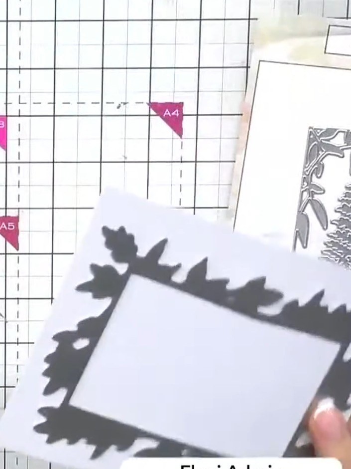 Step 2: Run the foliage die from the Garden Frame die set through your die-cutting machine with a piece of card to cut