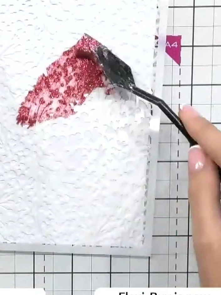 Step 6: Once the paste is completely dry, gently scratch off any excess dried paste from the card surface using your f