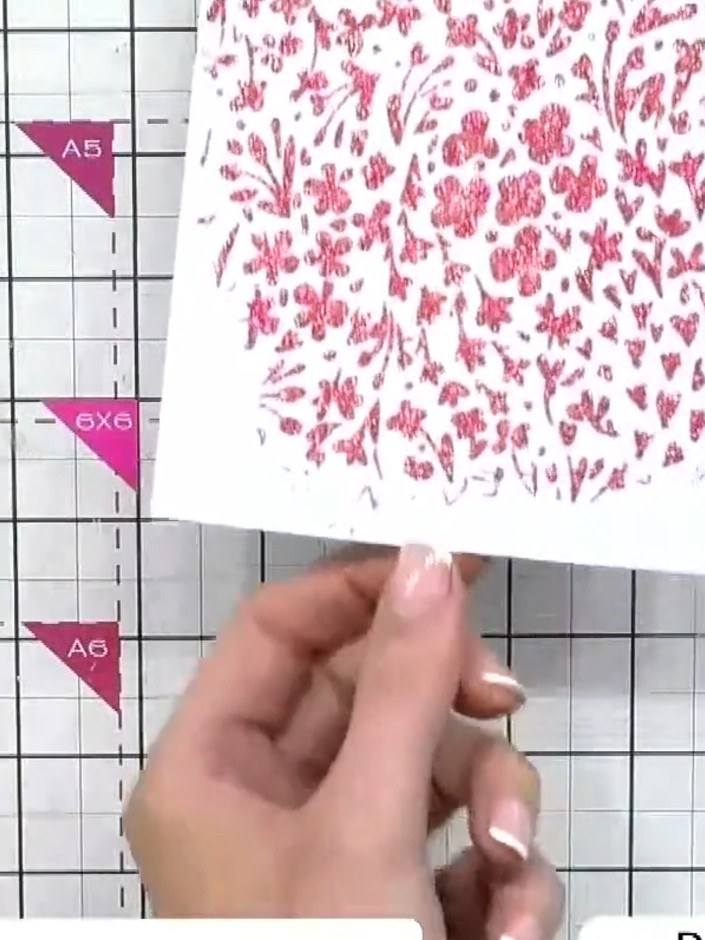 Step 4: Allow the paste to dry completely. The pink floral pattern should be fully set before proceeding to the next s