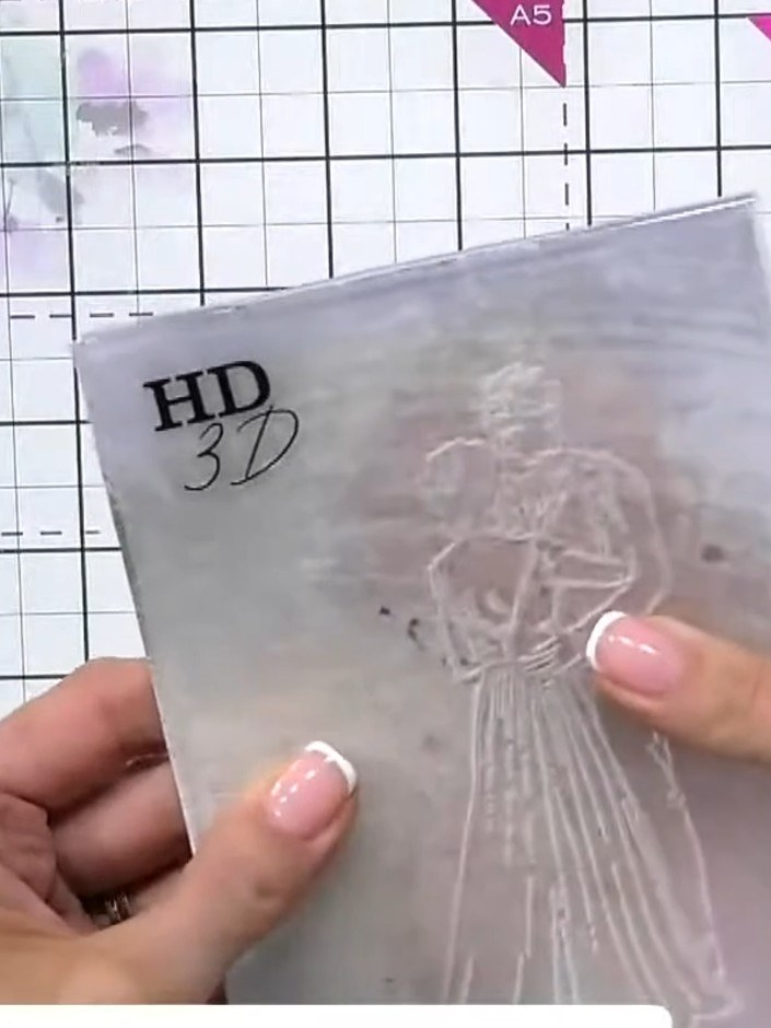 Step 10: Mount the finished embossed panel onto your card blank using adhesive. Add a simple sentiment to complete your