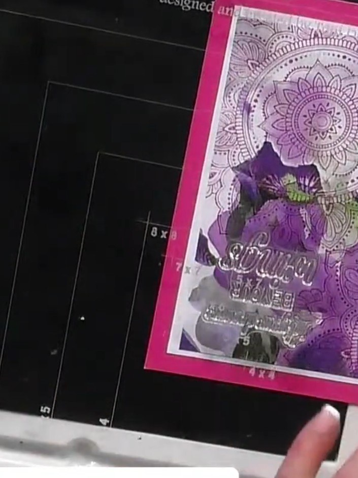 Step 10: Stamp a sentiment from your chosen stamp set in black ink in the corner of the card. This will tie the design 