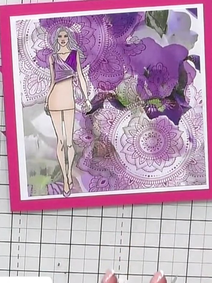 Get Ready with Me Glam Background Card with Dressed Dolly - the finished project