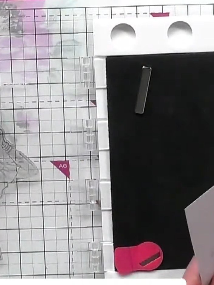 Step 4: Place the Essential Frames stencil over your stamped design. Use a pen to carefully draw around the frame outl