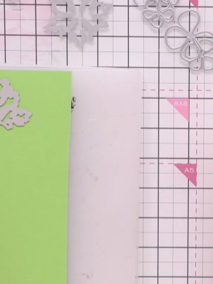 Step 1: Die-cut the green card stock using a leaf die or embossing folder to create two or three leaf shapes. Run the 