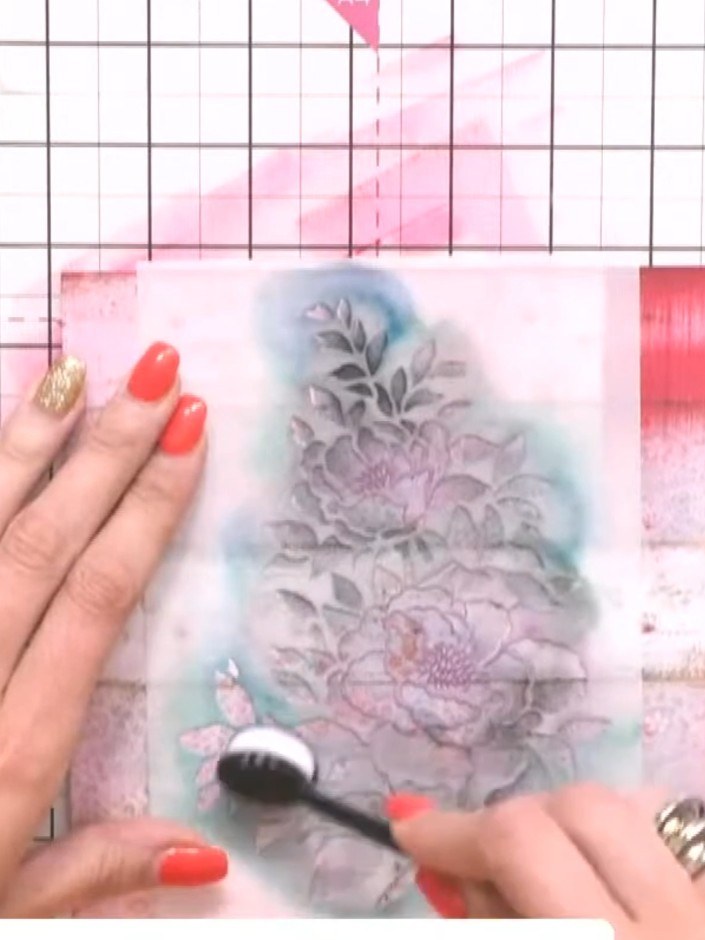 Step 6: Add a sentiment stamp to the side of the card to complete the design. Position it carefully to complement the 