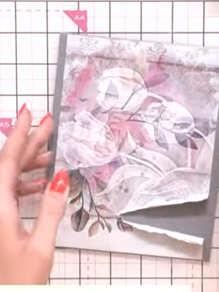 Step 1: Position the printed acetate sheet from your stamp set over the painted mount to preview where you want to pla
