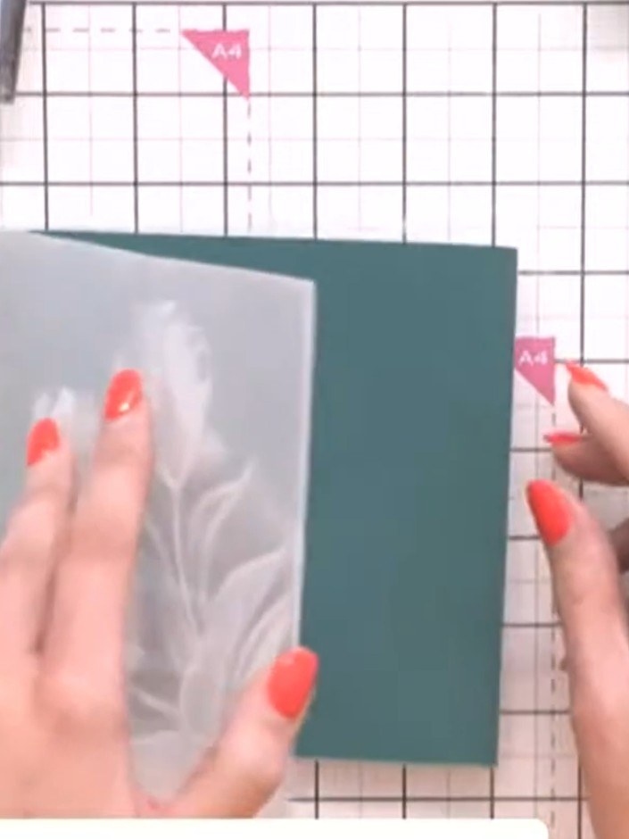 Step 5: Place the card back into the embossing folder and run it through the die-cutting machine again to build up mor