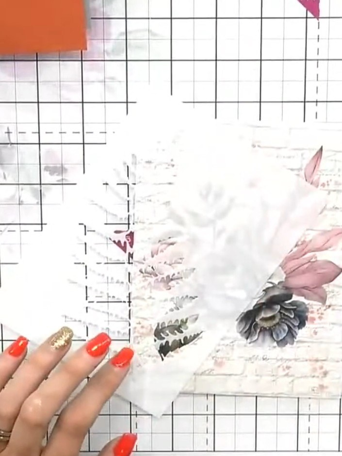 Step 1: Take one of the painted mounts from the Wistful Charm collection. Fussy cut a floral element (roses with pink 