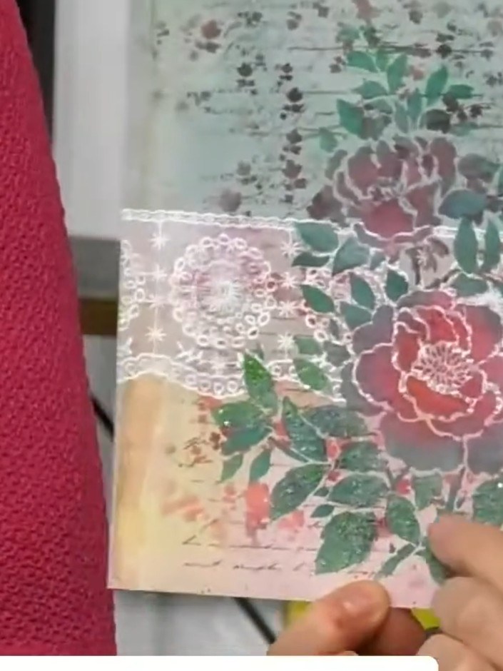 Inked Embossing Folder Dalon-Style Card - the finished project