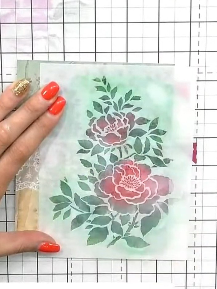 Step 4: Pounce the white ink through the stencil using gentle tapping motions. This will push back the darker colour a