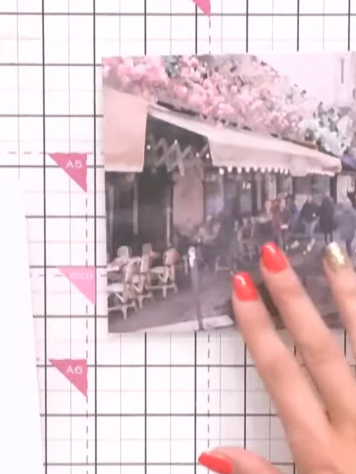 Step 1: Select two pieces of patterned paper or offcuts to use for the left and right curtains of your card.