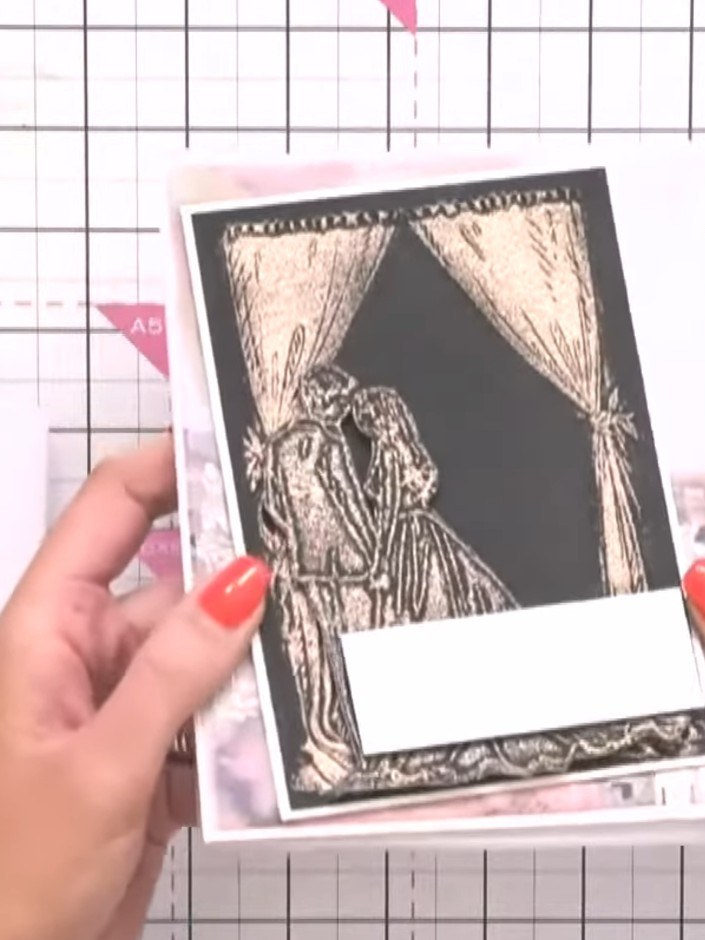 Step 2: Run the Jasper gentleman embossing folder through your die-cutting machine with a fresh piece of white cardsto