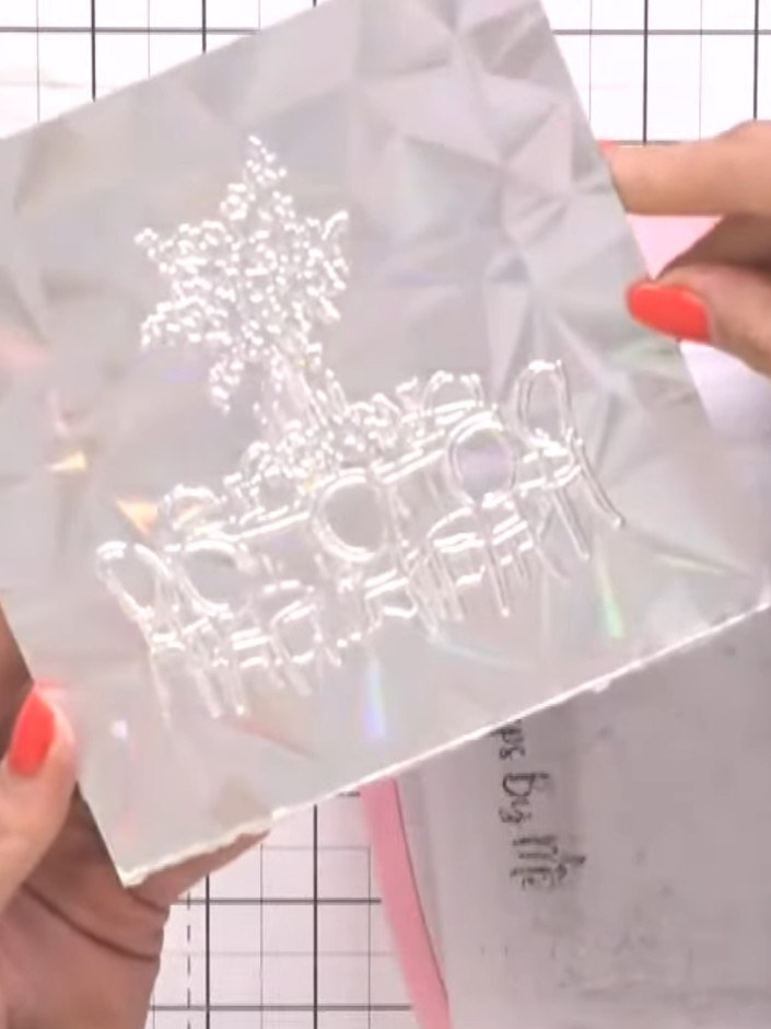 Abby Cathedral on Holographic Cardstock Clean Card - the finished project