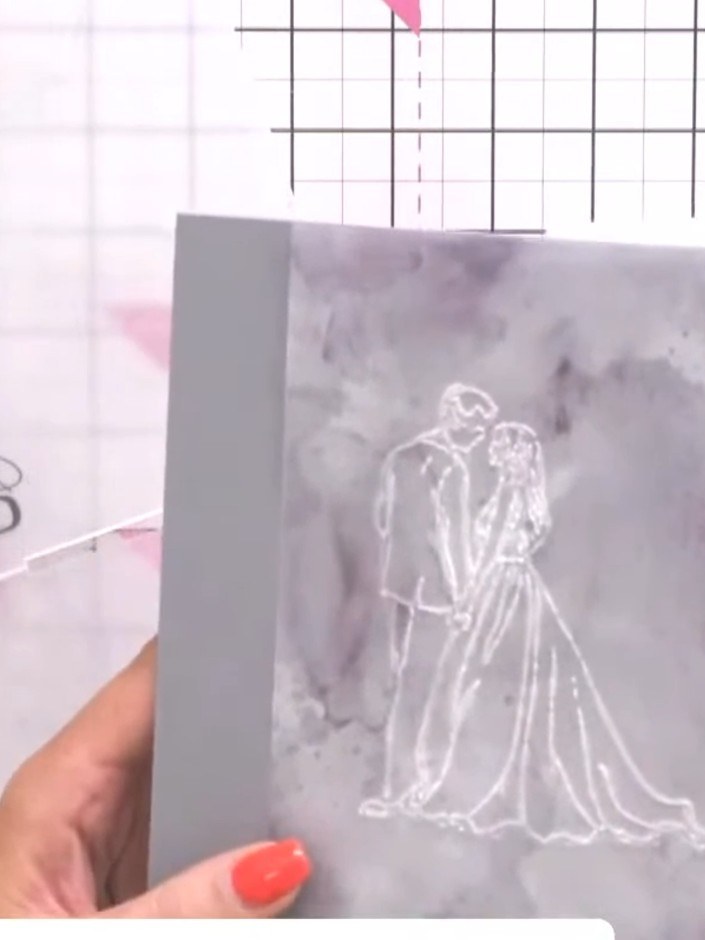 Bride and Groom Vellum Card with Torn Edges - the finished project