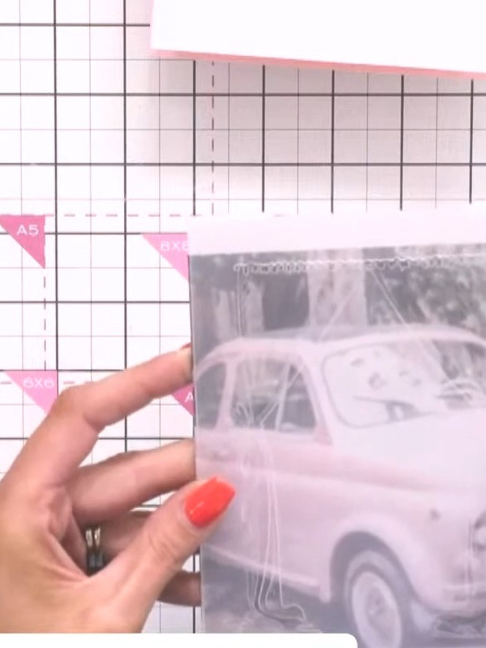 Step 5: Mount the stamped Jasper image onto a pink card base using double-sided tape or adhesive.
