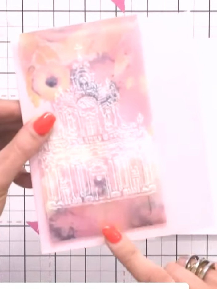 Abbey Embossed Vellum Card with Layered Paper - the finished project