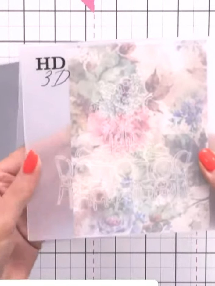 Step 2: Place the floral mount slightly offset within the Family Gathering embossing folder, positioning it so that on