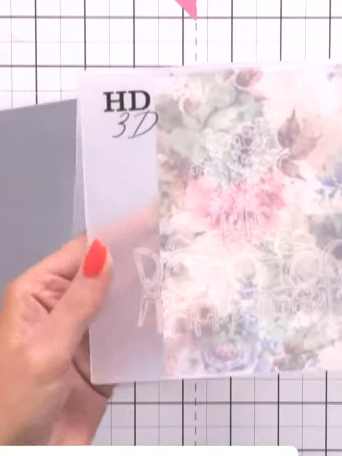 Step 3: Place the HD 3D mount face down on the embossing folder. Run the mount and folder through your die-cutting mac