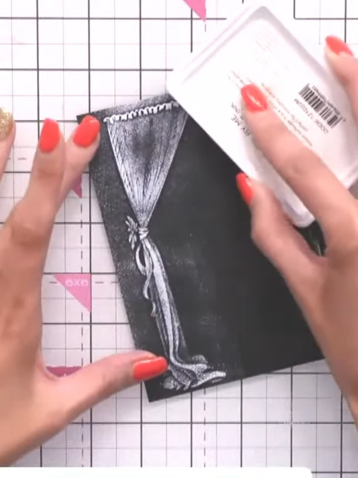 Step 6: Use a white gel pen to add extra detail to specific lines such as the pleats and canopy for additional dimensi