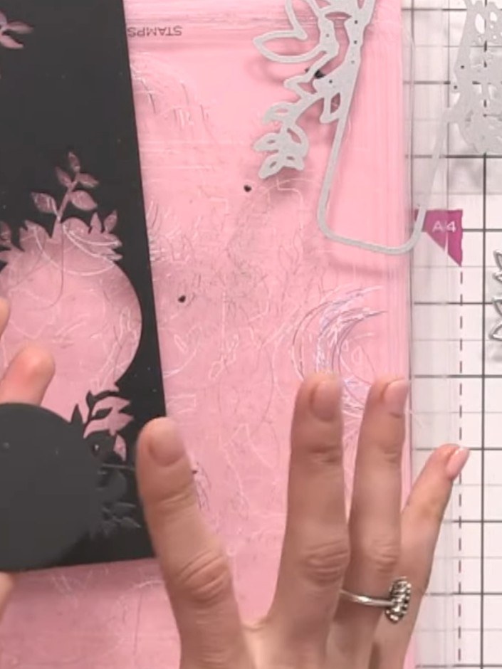 Step 9: Cut in the circle piece from the banner design to create an opening where you can add a sentiment or decorativ