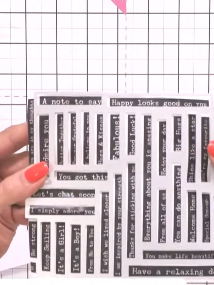 Step 6: Position your chosen sentiment sticker onto white card stock. This provides durability and creates a clean, pr