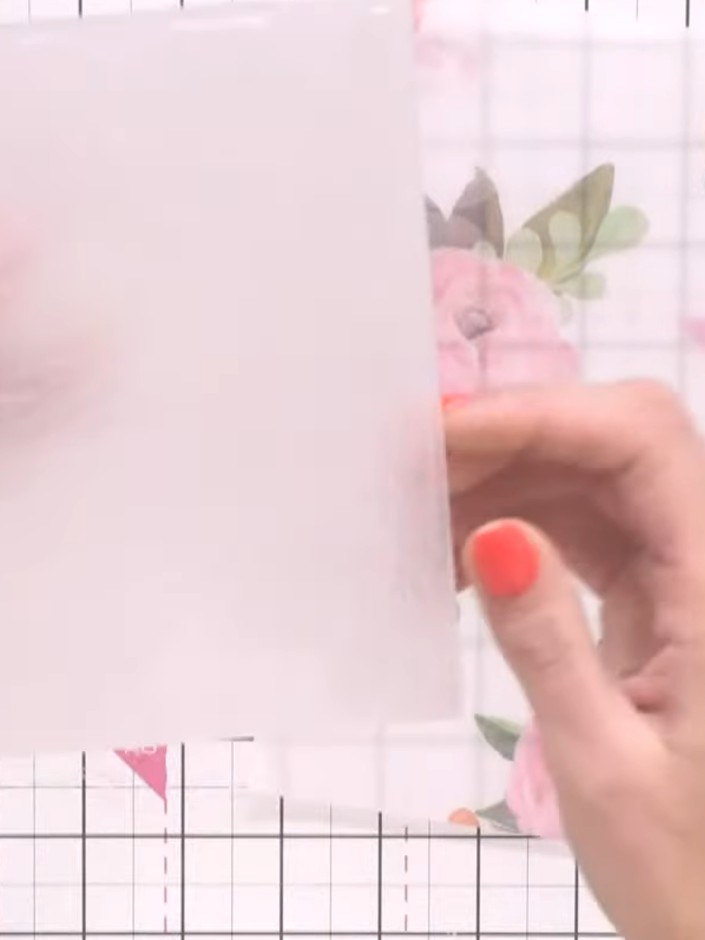Step 1: Place your coloured vellum into the embossing folder, ensuring the patterned side is facing upwards so the emb