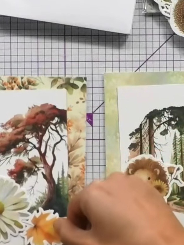 Step 5: Add a sentiment to your card by stamping onto a tag or using a pre-printed sentiment from the kit. Position th