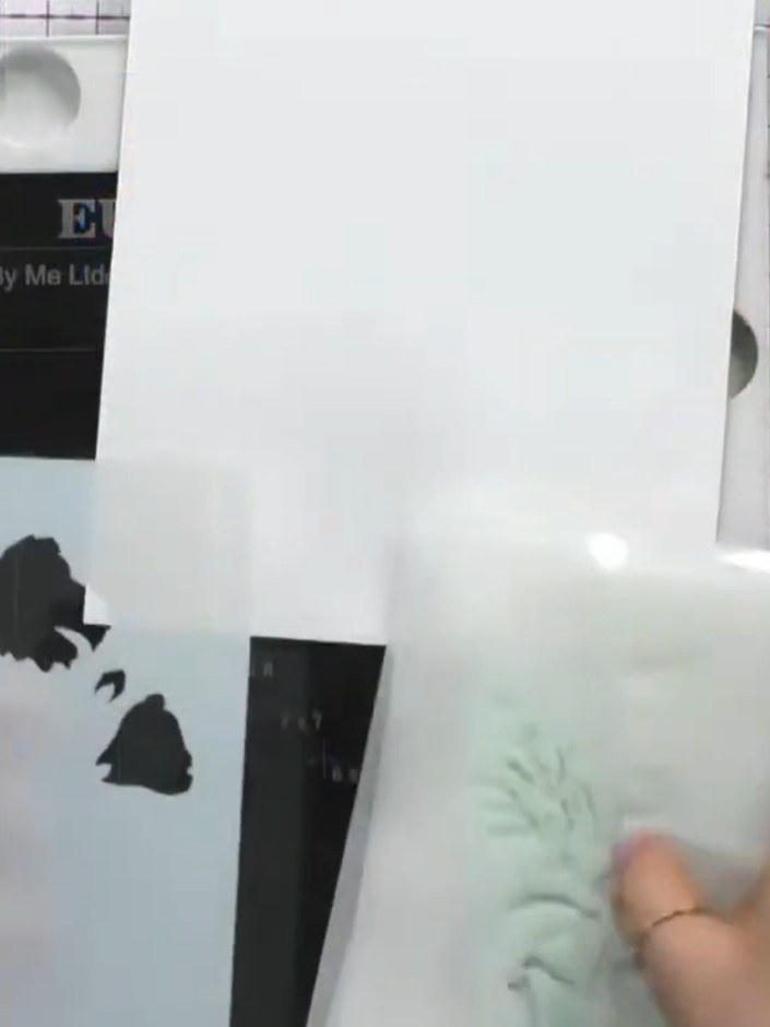 Step 1: Begin with stencil number one, which is identified by the number one and a heart marker on the stencil. Positi