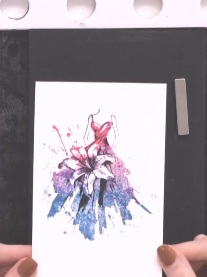 Step 8: Mount your finished watercolour floral artwork onto a black card mount or frame to create a striking focal poi