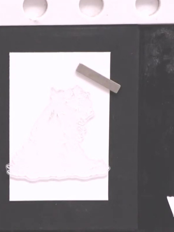 Step 2: Stamp the solid portion of your chosen stamp onto white card stock using a stamping block. Position the stamp 