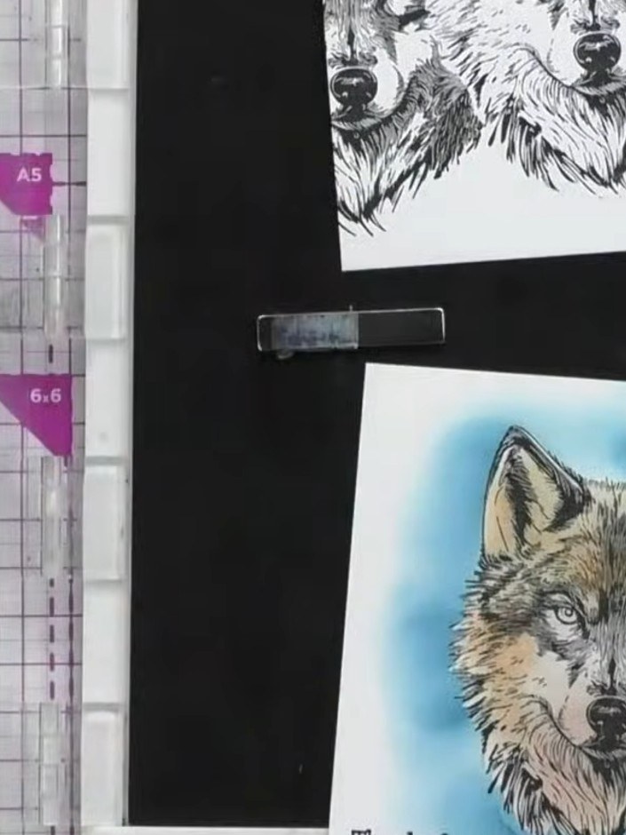 Woodland Wolf Card with Stencil and Mask Layering - the finished project