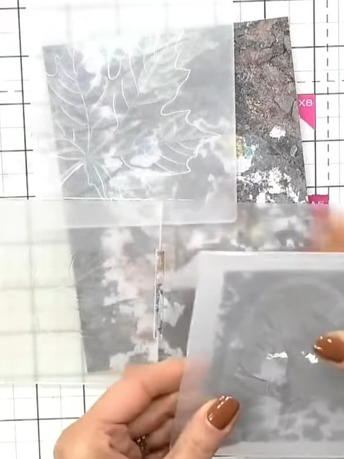 Step 2: Place your white cardstock inside the embossing folder, positioning it so the tree design will be centred on y